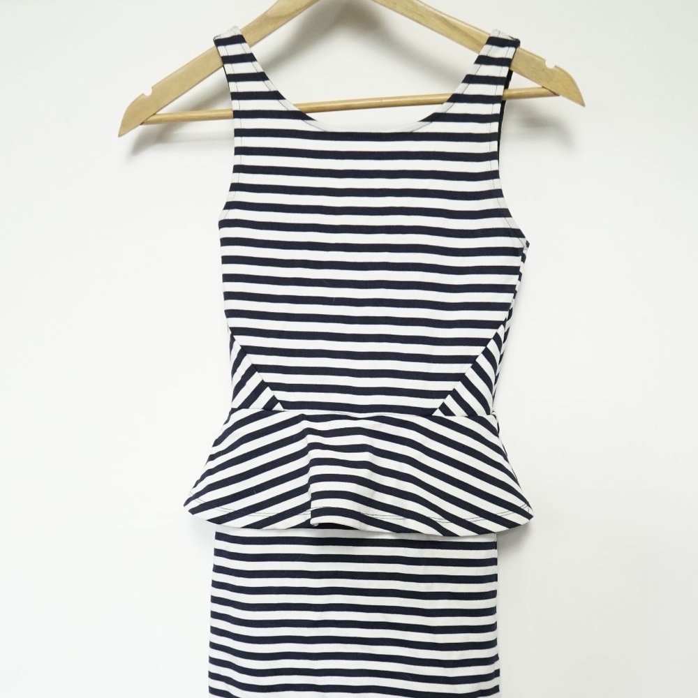 Peplum striped bodycon dress